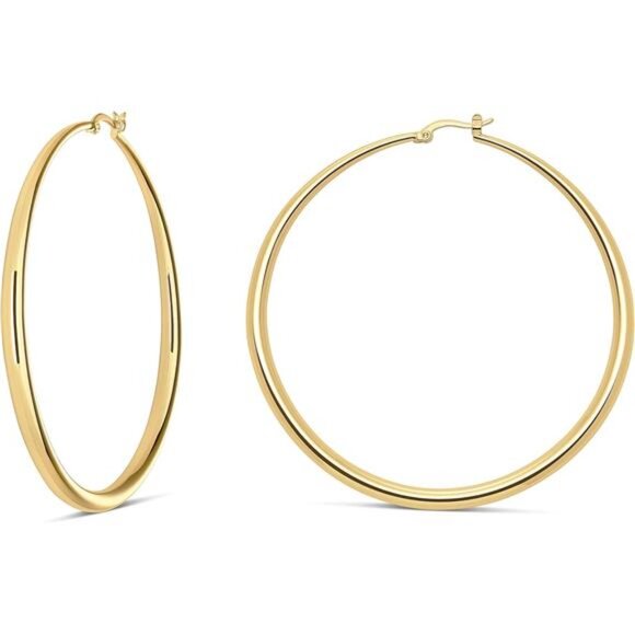 14K Gold Hoop Earrings For Women, Silver Hoop Earrings & Rose Gold Earrings - Picture 1 of 7